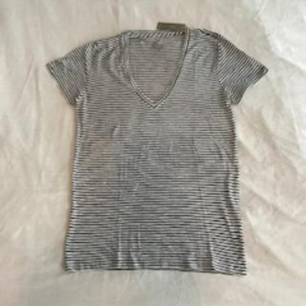 NWT J. Crew Striped Black & White Short Sleeve Tee